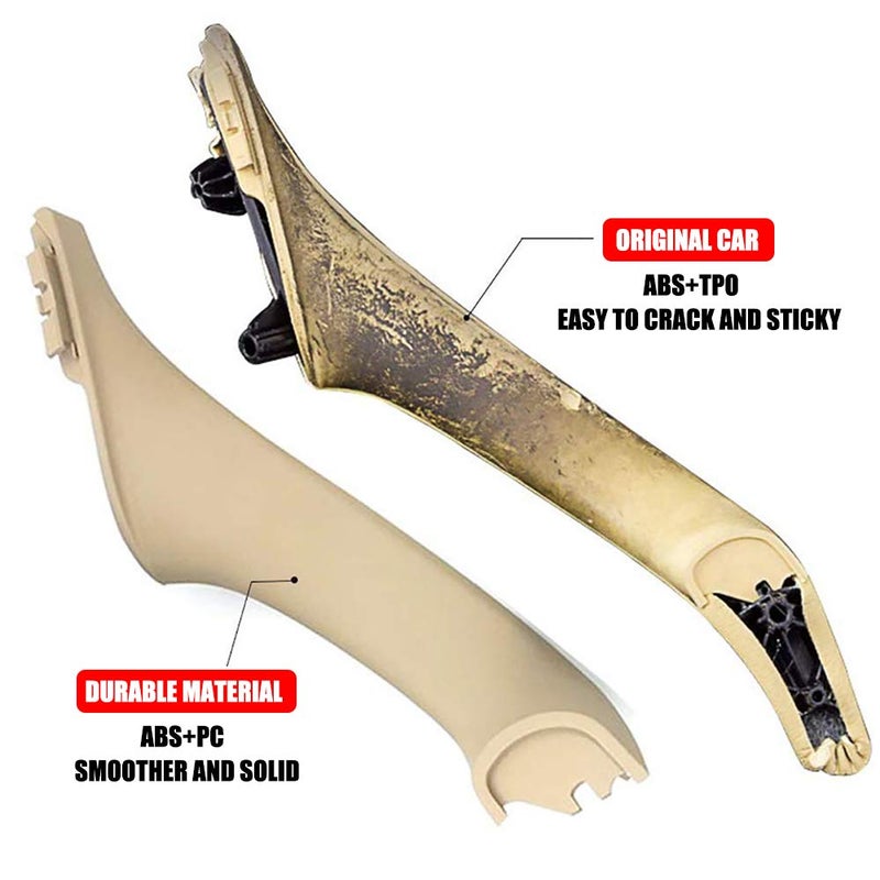 FEXON Driver Side Door Handle Replacement for BMW 5 Series, Window Switch Armrest Panel, Inner Pull Trim Panel Cover 2010-2016 Series 520 523 525 528 530 535 F10 F11 Beige - Image 3